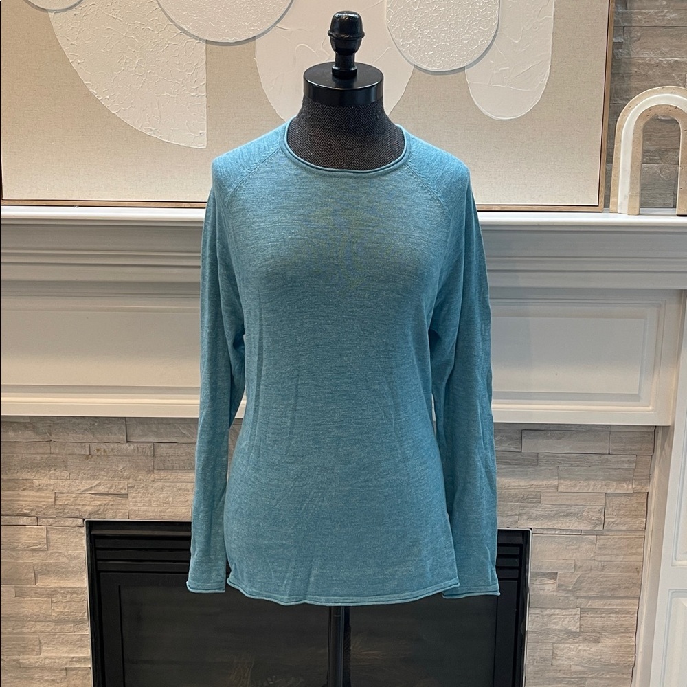 Zara Teal Knitwear Long Sleeve Top Size Medium